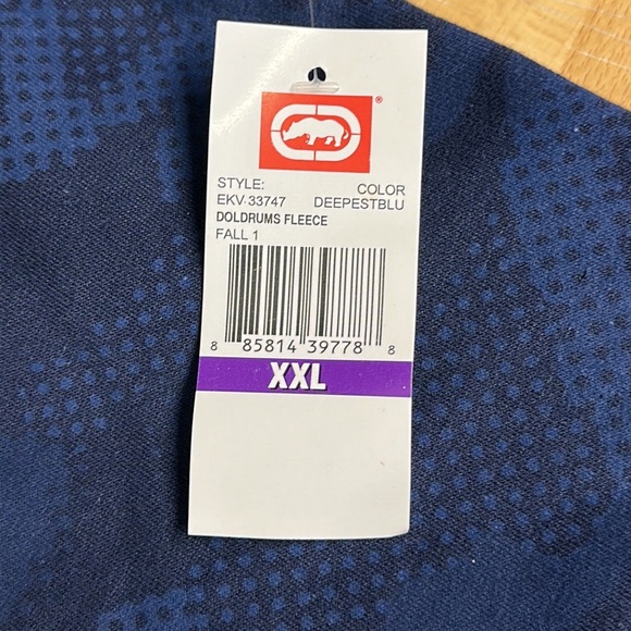 NWT Ecko Unltd Blue Black Camo Camouflage Full Zip Sweatshirt Hoodie XXL… - Picture 9 of 11